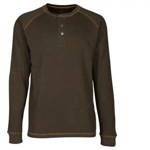RedHead Thermal Henley Shirt Mens 3XLT Brown Long Sleeve 3 Button Tee Crew Neck